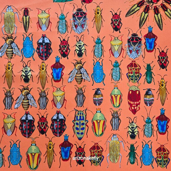 Rare Echo Silk Bug Scarf Insect Beetle Scarf Entomology Hand Rolled - Picture 6 of 16